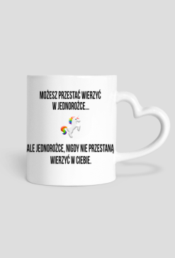 Kubek serduszko, biały, Unicorns 5