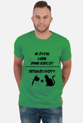 Koszulka" W życiu lubię, dwie rzeczy- tatuaże i koty"
