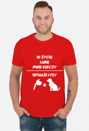 Koszulka" W życiu lubię, dwie rzeczy- tatuaże i psy"