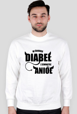Bluza męska jasna - W środku diabeł z zewnatrz anioł