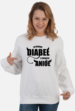 Bluza damska jasna - W środku diabeł z zewnatrz anioł