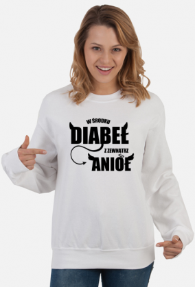 Bluza damska jasna - W środku diabeł z zewnatrz anioł