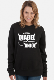 Bluza damska ciemna - W środku diabeł z zewnatrz anioł