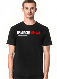 Koszulka Męska "Uśmiech Ku*wa" - czarna
