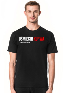 Koszulka Męska "Uśmiech Ku*wa" - czarna