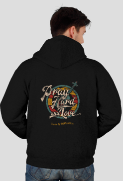 Bluza męska z kapturem rozpinana Pray and Love