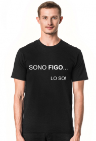 Sono figo... lo so! czarna koszulka t-shirt męski