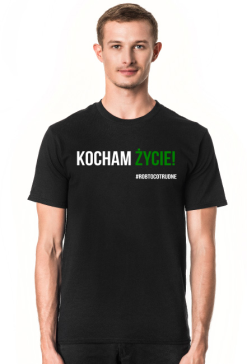 Koszulka Męska "Kocham życie" - czarna