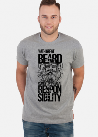 Koszulka z wikingiem - With great beard comes great responsibility