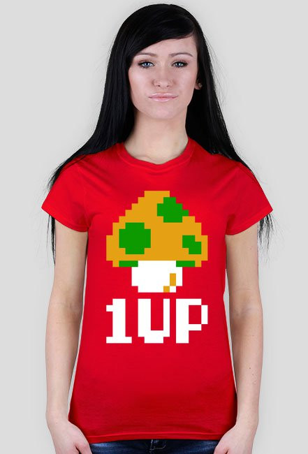 1UP - T-shirt damski (różne kolory) [Mario]