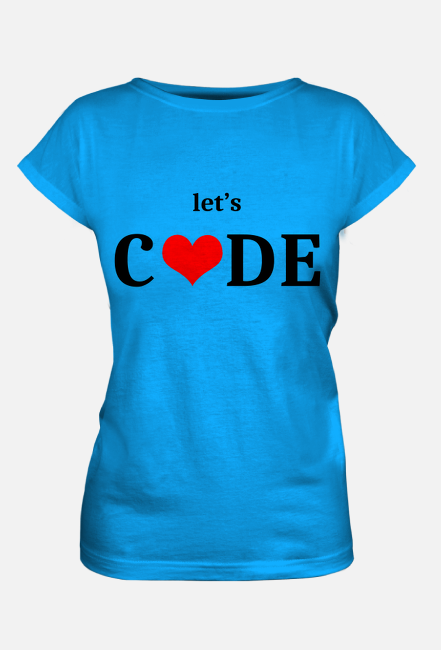 Koszulka damska let's code niebieska