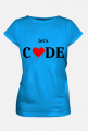 Koszulka damska let's code niebieska
