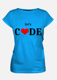 Koszulka damska let's code niebieska