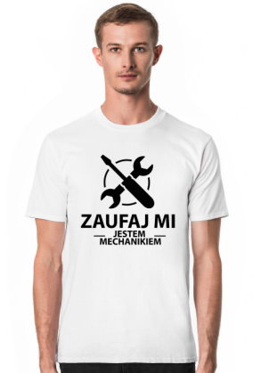 Koszulka męska jasna - Zaufaj mi jestem mechanikiem