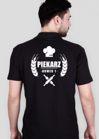Koszulka męska ciemna polo - Piekarz numer1