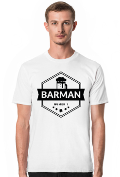 Koszulka męska jasna - Barman numer 1
