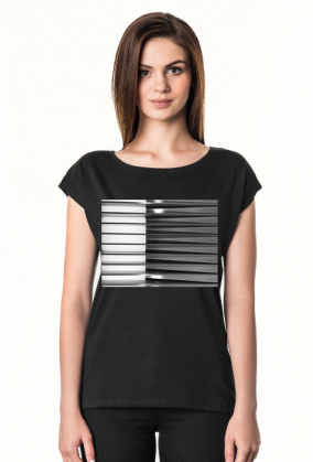GEOMETRY czarne-białe - T-shirt damski