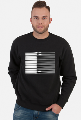 GEOMETRY czarne-białe - bluza męska