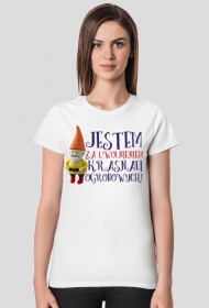 Jestem za uwolnieniem krasnali ogrodowych - damska koszulka z nadrukiem