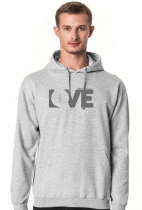 Bluza męska z kapturem LOVE szary napis