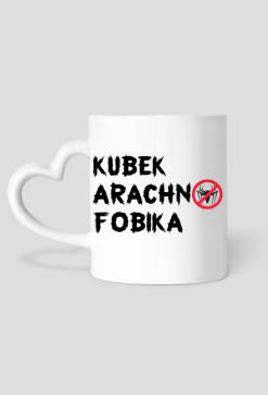 Kubek Arachnofobika z uchem serduchem