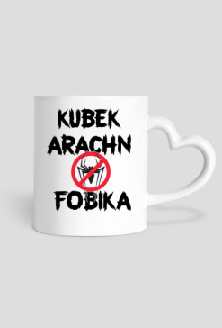 Kubek Arachnofobika 2 z uchem serduchem