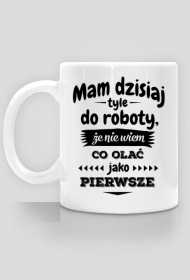 Mam dzisiaj tyle do roboty - Śmieszny kubek