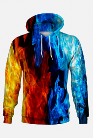 Bluza męska woda i ogień 3D