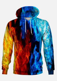 Bluza męska woda i ogień 3D