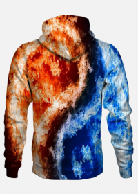Bluza męska woda i ogień 3D