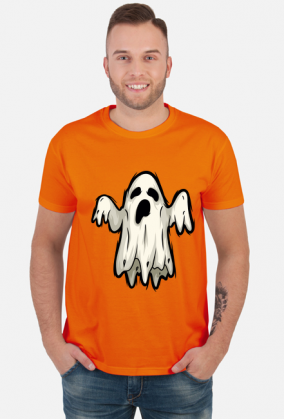 Lewitujący Duch - upiór - grafika - komiks - Halloween - męska koszulka