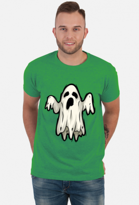 Lewitujący Duch - upiór - grafika - komiks - Halloween - męska koszulka