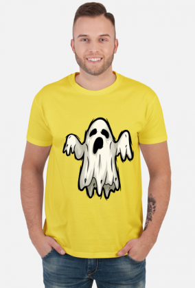 Lewitujący Duch - upiór - grafika - komiks - Halloween - męska koszulka