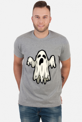Lewitujący Duch - upiór - grafika - komiks - Halloween - męska koszulka