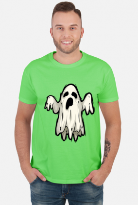 Lewitujący Duch - upiór - grafika - komiks - Halloween - męska koszulka