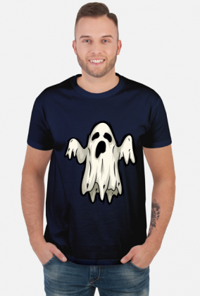 Lewitujący Duch - upiór - grafika - komiks - Halloween - męska koszulka