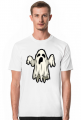 Lewitujący Duch - upiór - grafika - komiks - Halloween - męska koszulka