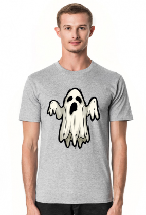 Lewitujący Duch - upiór - grafika - komiks - Halloween - męska koszulka