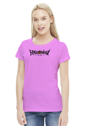 Upiorny napis Halloween i data 31.10 - grafika - komiks - męska koszulka