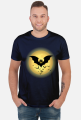 Lecący nietoperz - wampir - Drakula - sylwetka - grafika - komiks - Halloween - męska koszulka