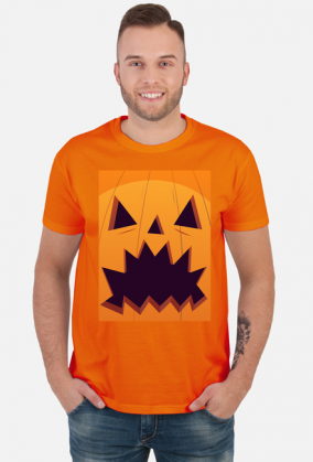 Straszna dynia w komiksowym stylu - Halloween - męska koszulka