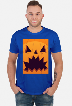 Straszna dynia w komiksowym stylu - Halloween - męska koszulka