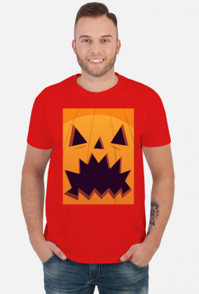 Straszna dynia w komiksowym stylu - Halloween - męska koszulka