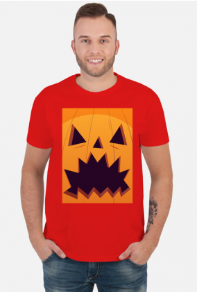 Straszna dynia w komiksowym stylu - Halloween - męska koszulka