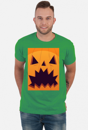 Straszna dynia w komiksowym stylu - Halloween - męska koszulka