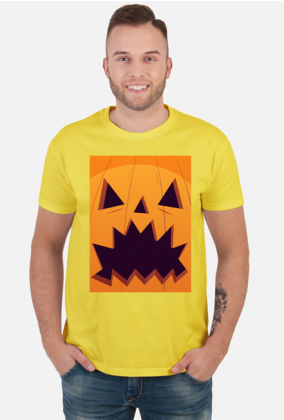 Straszna dynia w komiksowym stylu - Halloween - męska koszulka