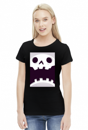Sympatycznie straszna czaszka w komiksowym stylu - Halloween - damska koszulka