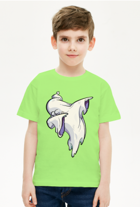 Duch wykonujący taniec dab - komiksowy styl - Halloween - chłopiec koszulka