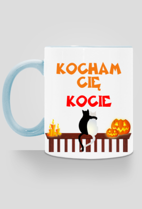 Kubek Kocham Cię Kocie z kolorowym uchem 2