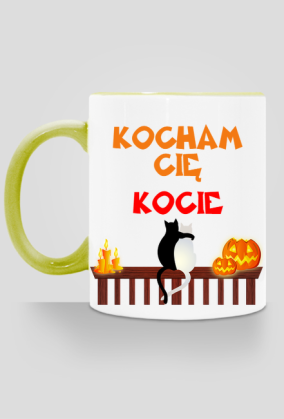 Kubek Kocham Cię Kocie z kolorowym uchem 2